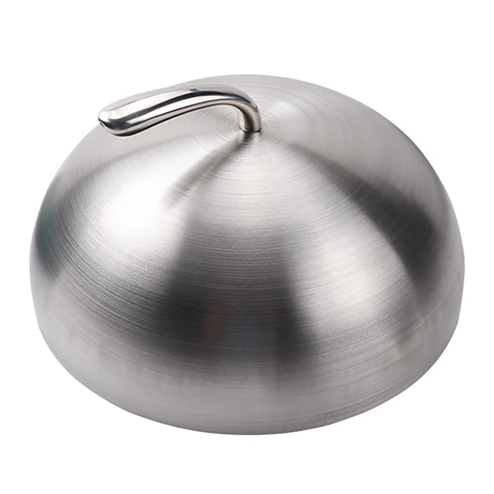 

1Pc 24cm Stainless Steel Steak Cover Teppanyaki Dome Dish Lid Home Anti Oil Splashing Food Cover Kitchen Cooking