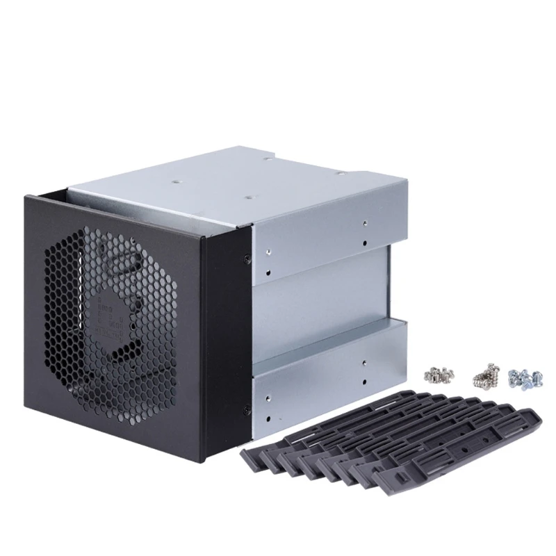 

Aluminum Alloy Hard Drive Cage, 5 inch to 5x 3.5" Rack Adapter Computer HDD Hard Driver Tray Caddy CD-ROM Slot K1KF