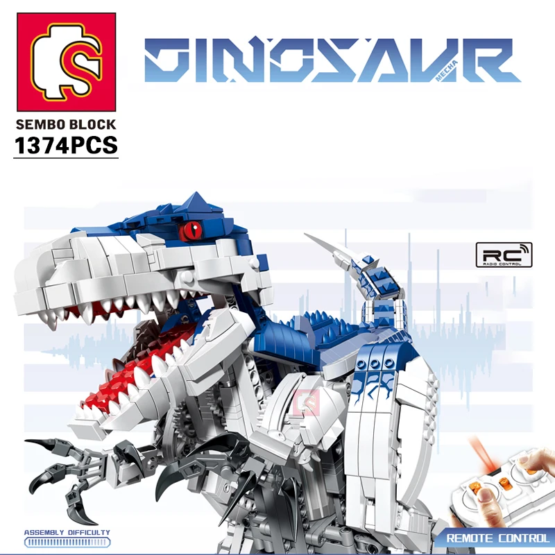 

SEMBO BLOCK T-Rex Child Toy Dinosaur RC Building Blocks Remote Control App Controlled Bricks Young Children Gifts