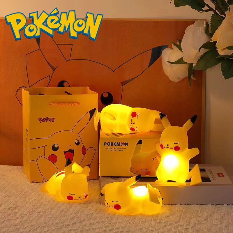 

Pokemon Pikachu Night Light Glowing Toy Characters Psyduck Cute Bedside Lamp Action Figure Kids Birthday Gift Christmas Present