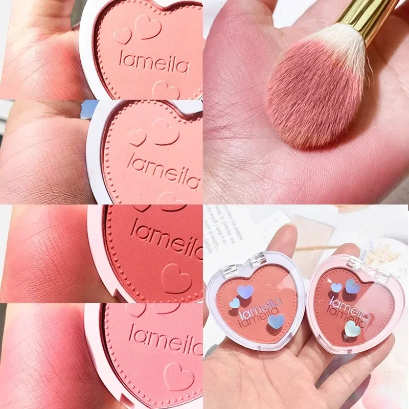 

4 Color Love Blush Makeup Palette Peach Red Mineral Powder Rouge Lasting Natural Hawthorn Cheek Tint Waterproof Blusher Cosmetic