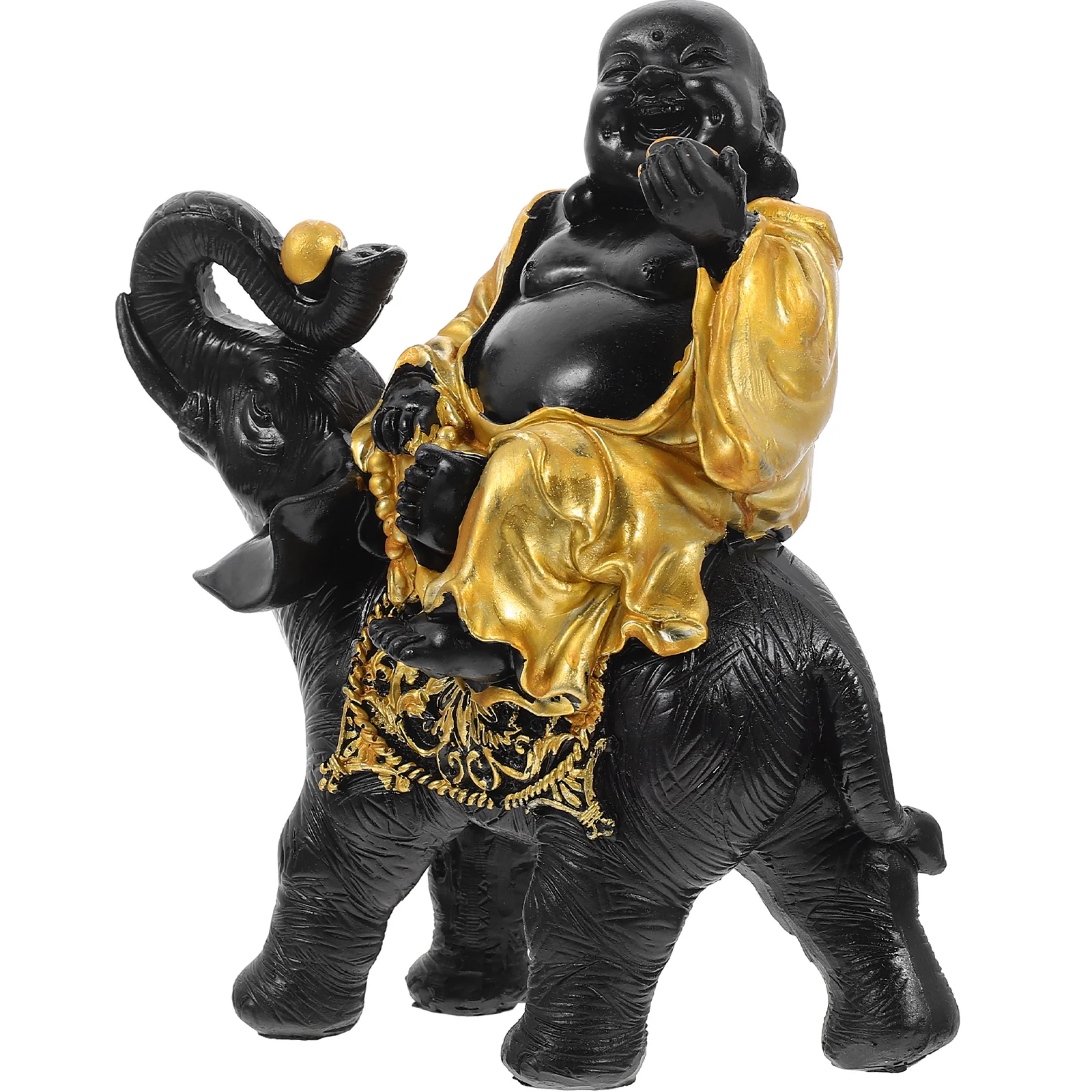 

Statue Figurine Elephant Resin Wealth Sculpture Shui Feng Statues Maitreya Animalluckygifts God Congratulatory Abundance Vintage