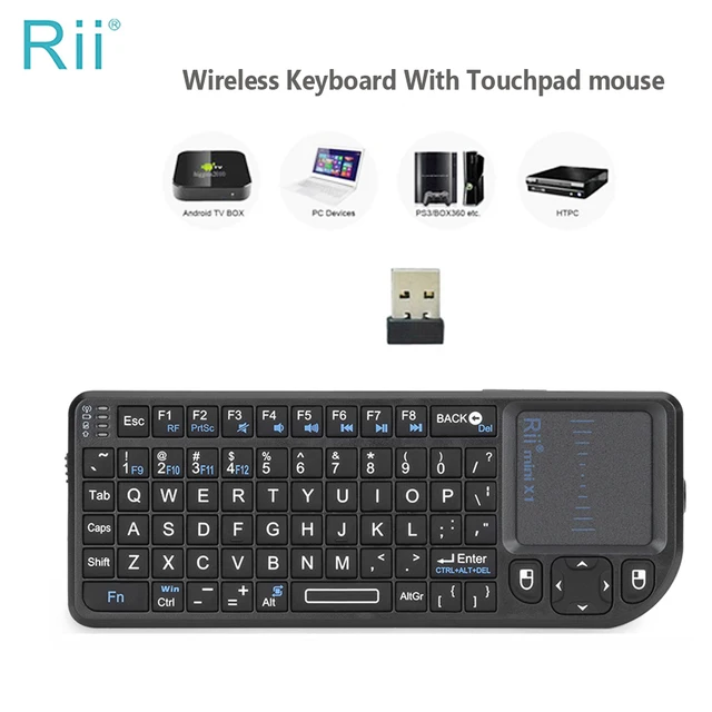 Original Rii X1 2.4GHz Mini Wireless Keyboard English/RU/ES/FR Keyboards with TouchPad for Android TV Box/PC/Laptop 1
