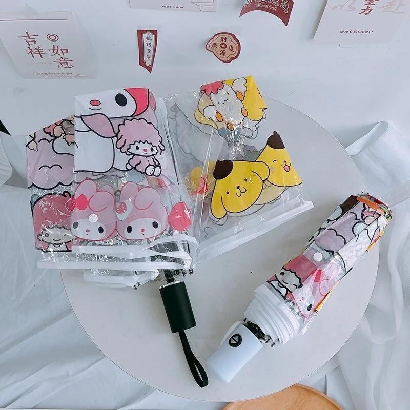 Sanrio складной автоматический зонтик Kawaii аниме Hello Kitty УФ-защита милый мультяшный