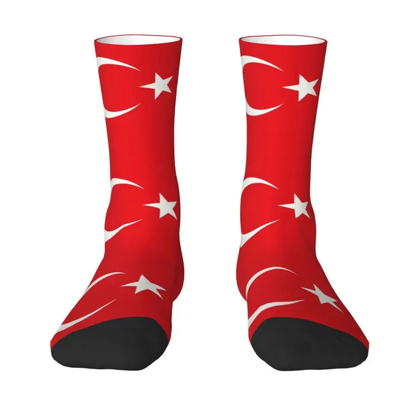 

Cool Men's Flag Of Turkey Dress Socks Unisex Breathbale Warm 3D Printed Patriotism Crew Socks