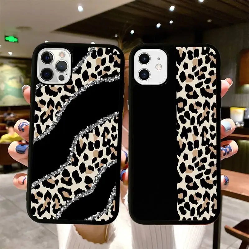 

Fashion Tiger Leopard Print Panther Phone Case for iPhone 14 13 12 11 Pro Max mini 8 7 Plus X SE XR Silicone Hard PC Fundas