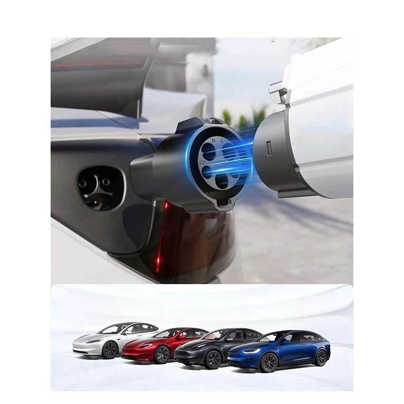 J1772 адаптер для зарядного устройства Tesla аксессуары [Макс. 80 А 240 В] Telsa NACS простой в