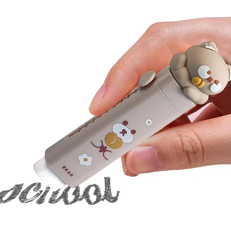 Eraser Cartoon Pattern Retractable Eraser Pen Sliding Erasers Eraser Stick Click Erasers Retractable
