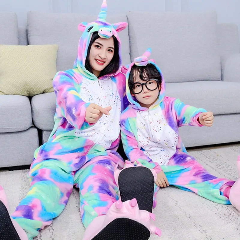 

Детская Пижама-кигуруми в виде единорога, зимний комбинезон в стиле аниме, одежда для сна для девочек и мальчиков, комбинезон в виде динозав...