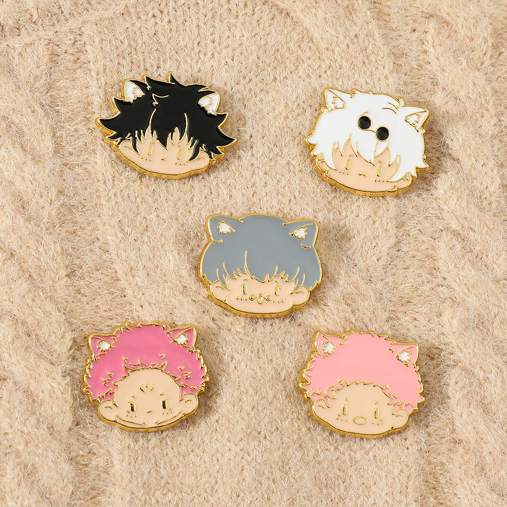 Аниме ююютсу Kaisen броши булавка милый мультяшный рисунок эмалированная одежда