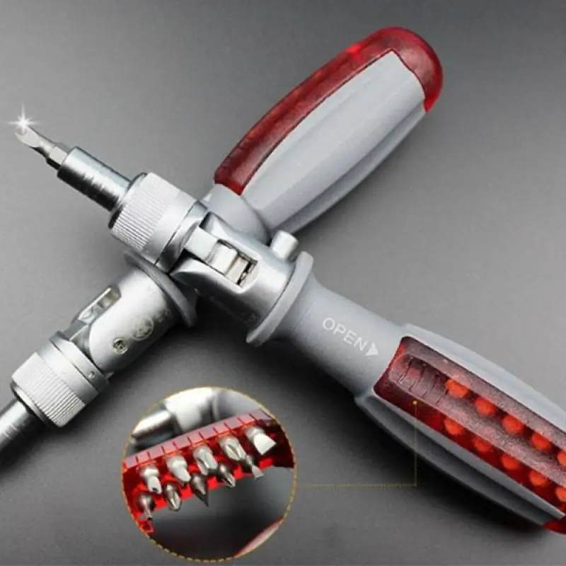 

Adjustable Angle Ratchet Screwdriver With ​10 Different Types Screwdriver Heads Multi-angle Foldable Ratchet Screwdriver