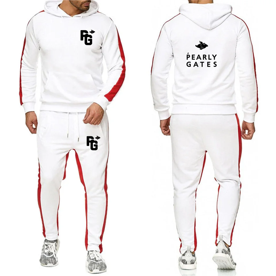 

Мужской костюм с жемчужными воротами на осень/зиму, Высококачественная классическая модная куртка на молнии и брюки, деловая повседневная ...