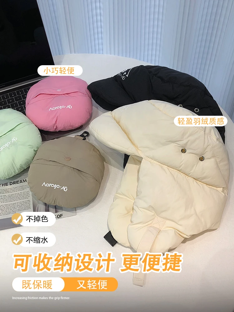 Lightweight Down Cotton Hat Women Winter Thick Warm Riding Earmuff Lei Feng Cold-Proof Ski Pilot Men |