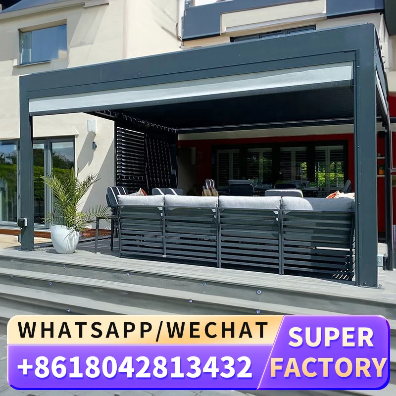 Водонепроницаемый современный навес для сада стальной бассейн биоклиматические