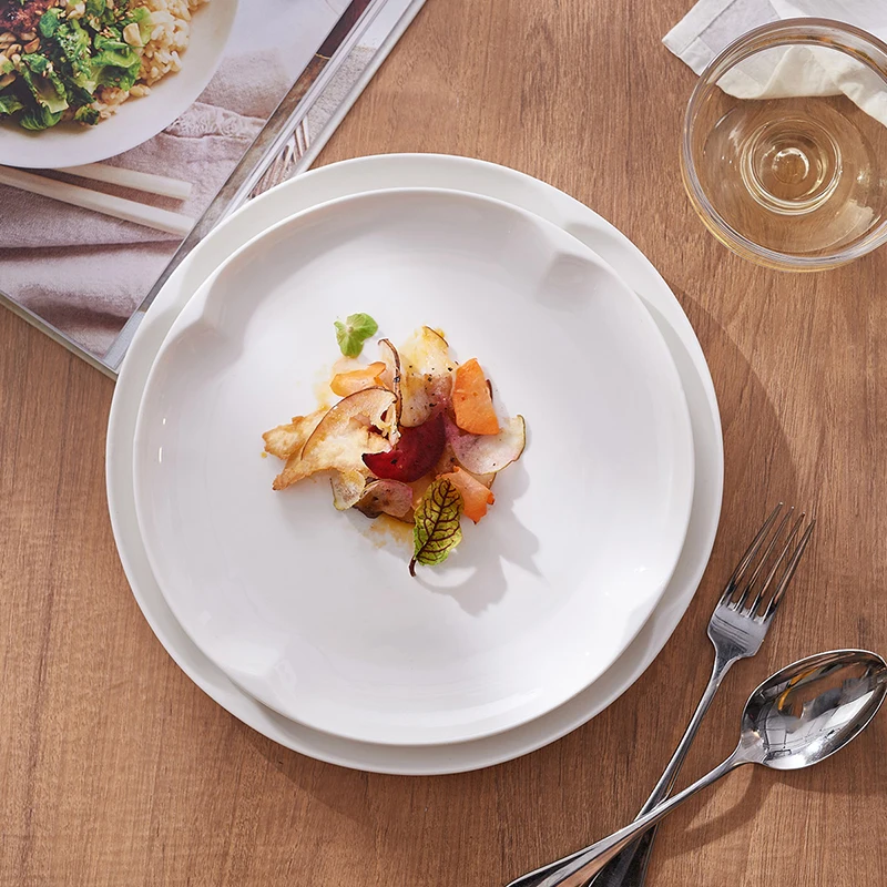 

White Plate Dish Dish Dish Creative Flat Plate Home 2022 New Ceramic Western Dish Steak Plate