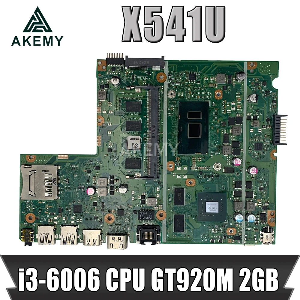 

Akemy X541UJ i3-6006 процессор GT920M 2 ГБ Встроенная 8 ГБ ОЗУ DDR4L для Asus X541UJ X541UVK Материнская плата ноутбука 100% протестирована