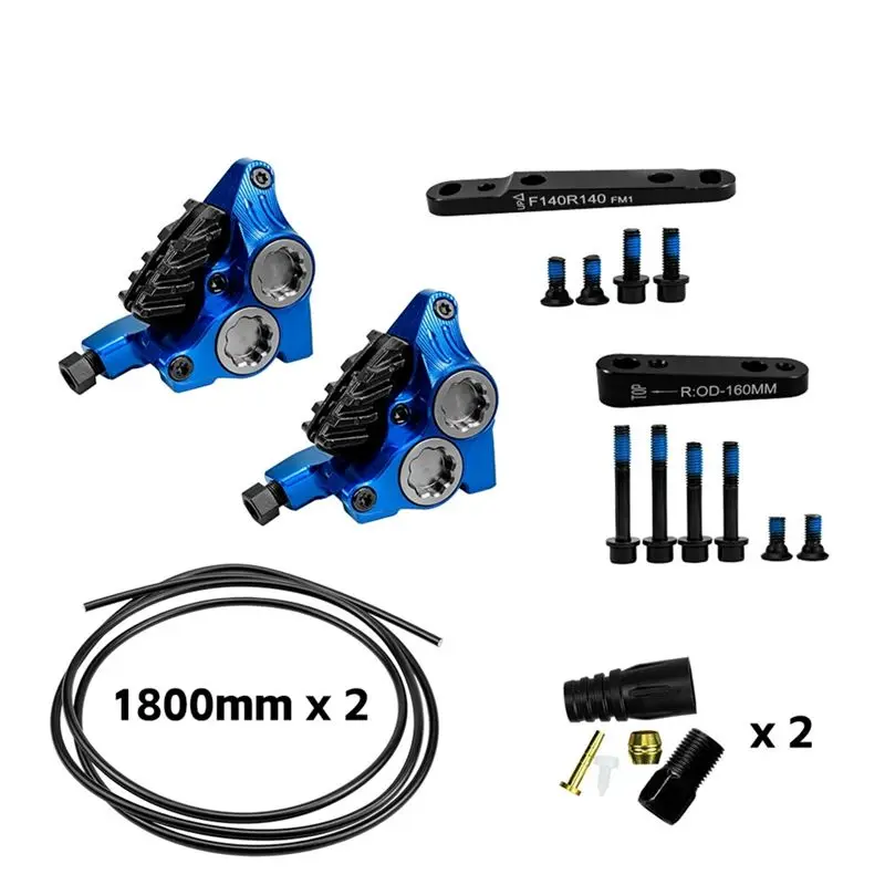 Фото Тормозной суппорт ZRACE XG4 Flat Mount с 4 поршнями, тормозные колодки ICE-TECH, облегченный, изготовленный на ЧПУ, для BMX и шоссейных велосипедов №2