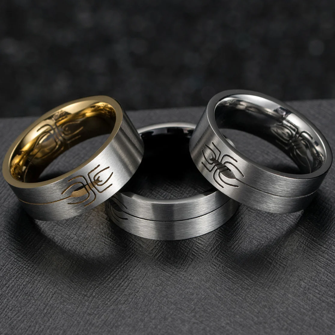 Мужское кольцо с пауком для мальчиков высококачественное из нержавеющей стали