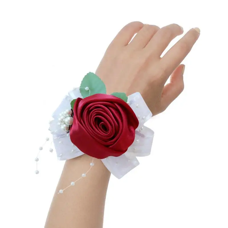 

Wrist Flowers For Prom Rose Wrist Corsages Wristband Hand Flowers Wrist Corsage Bracelets Corsage Wristlet Band For Wedding