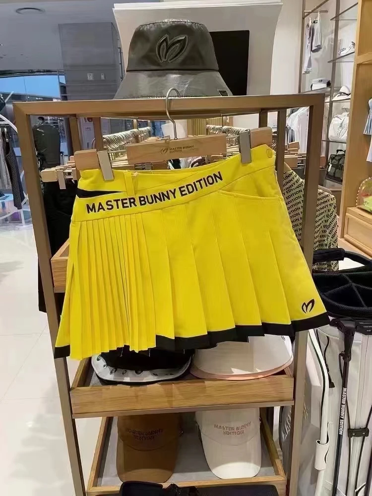 Golf Suit Golf Wear Women's Half-neck Knitted Top  Golf Women's Pleated Skirt Anti-glare Skirt