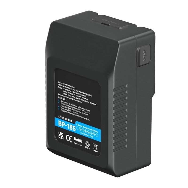 Фото V Mount V-Lock BP-185 Аккумулятор 14,8 В 12500 мАч TPYE-C PD60W Быстрая зарядка для камеры Sony Broadcast Studio Light Fill Light Монитор №2