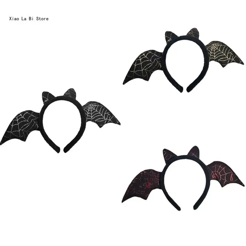 

Shimmering Bat Wing Headband Costume Cosplay Accessories Devil Headdress with Black Wing Cosplay Wear Gift for Teens XXFD