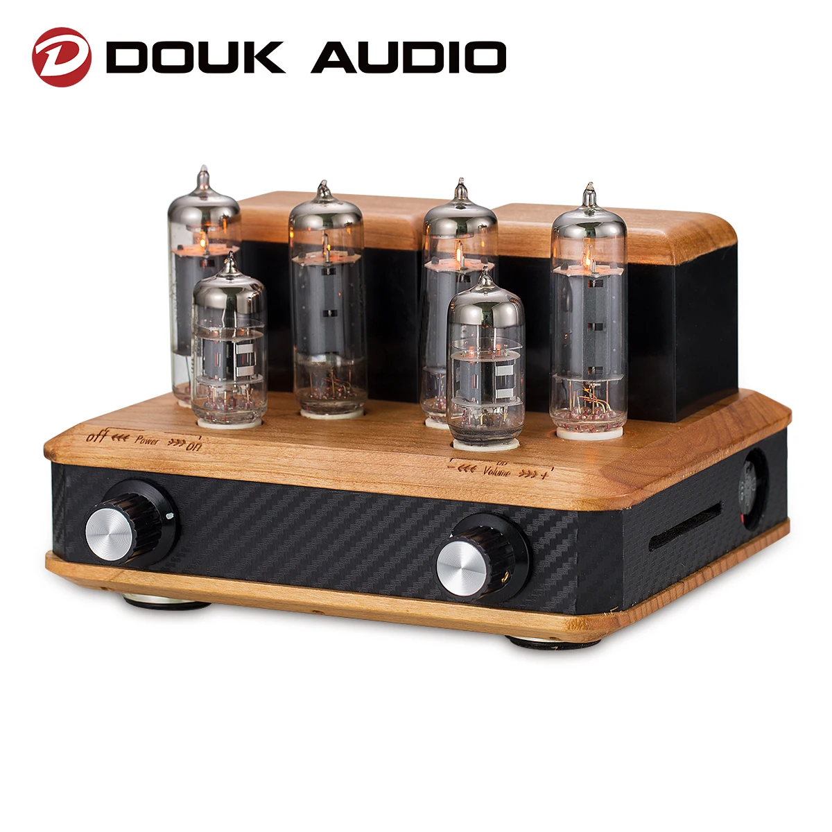 

Douk Audio Mini 6P15/EL84 Vacuum Tube Amplifier Wooden Push-pull Stereo Home Desktop Audio Power Amplifier 8W×2