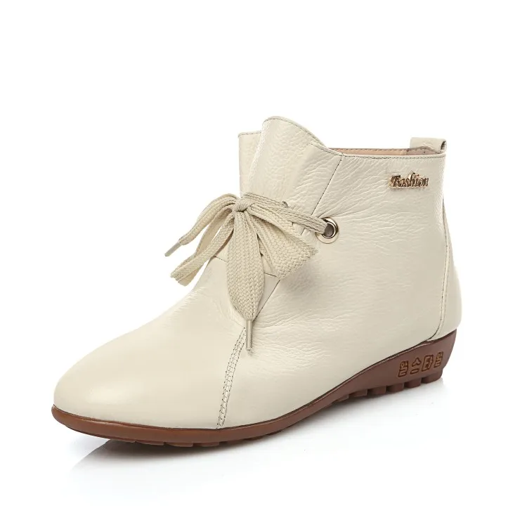 

Oversize Large size Big Size boots women shoes ankle boots for women ladies boots Round head solid color tie