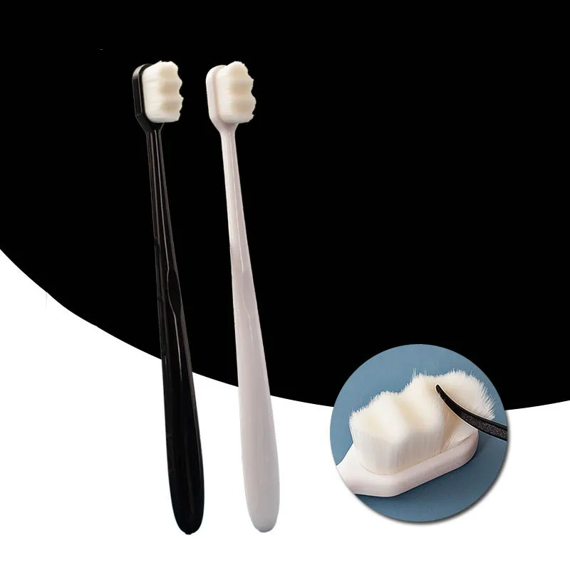 

Ultra-fine 1Pcs Portable Adult Toothbrush Manual Antiskid Handle Bathroom Accessories Travel Dental Brush Oral Care White/Black