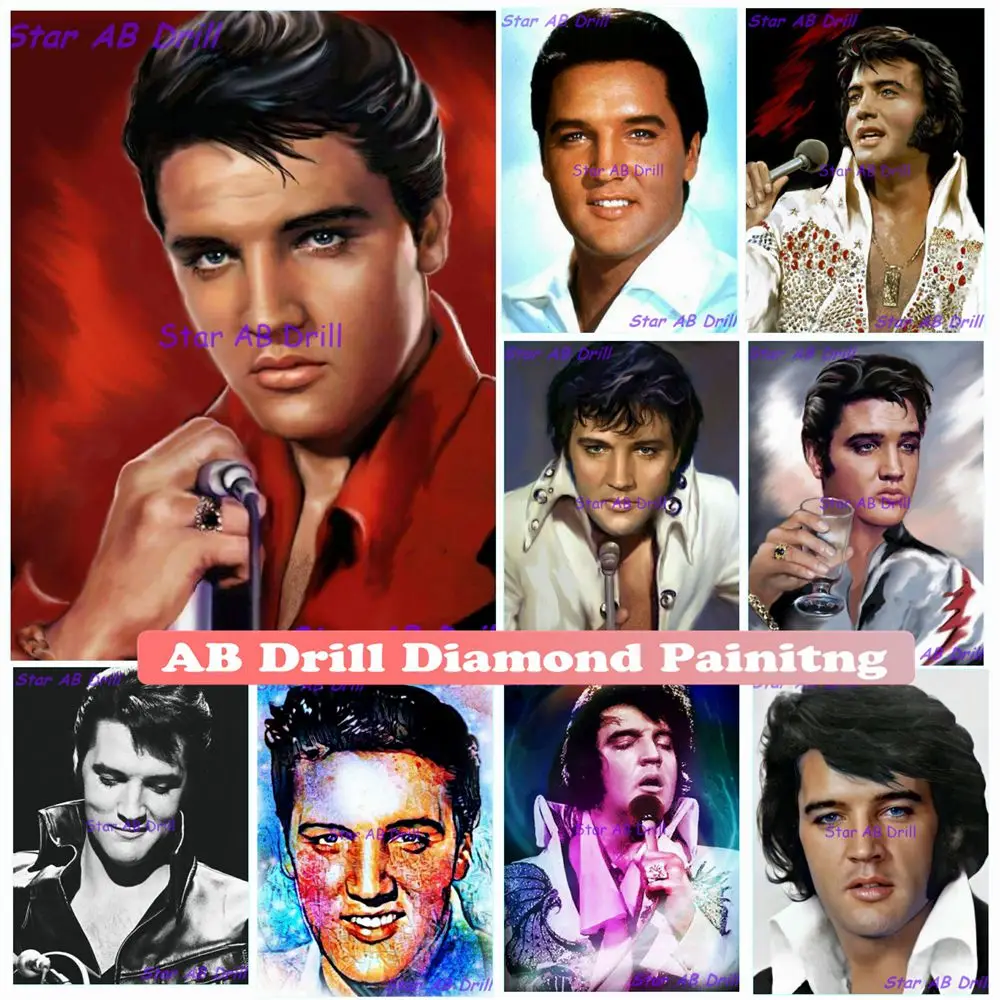 

Diamond Art Painting American Singer Elvis Presley Picture 5d Diy AB Drill Mosaic Embroidery Cross Stitch Kits Home Decor Gift