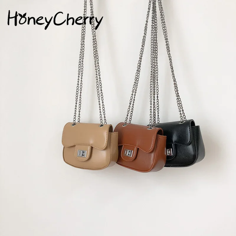 

New children's bags retro chain girls oblique cross small square bag fashion parent-child shoulder bag small bag