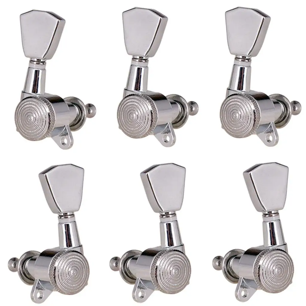 

Колышки для настройки гитары, блокирующие струнные тюнеры для электрической акустической гитары 3R3L, серебристые