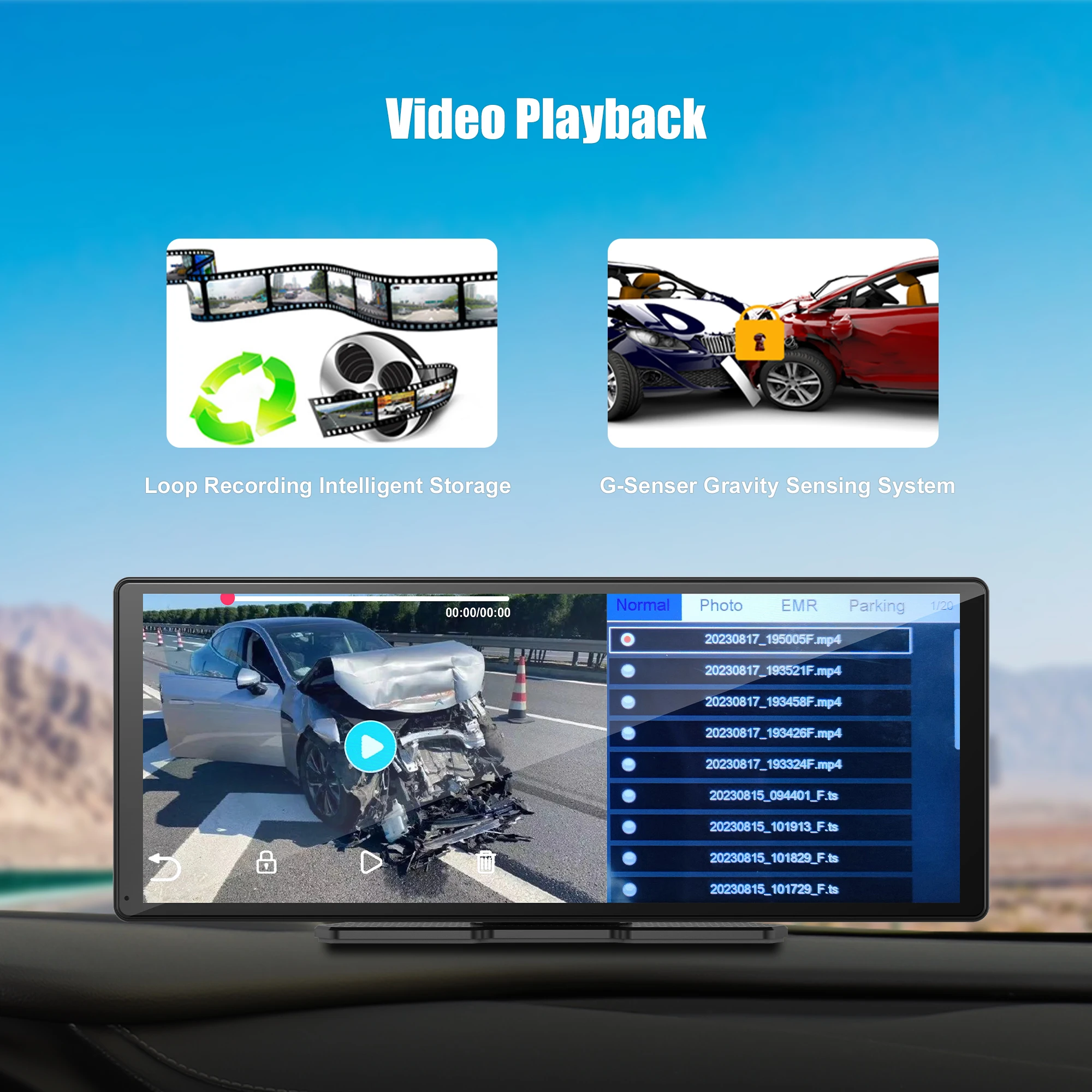 11 3-дюймовый видеорегистратор 4K 2160P автомобильное зеркало видеозапись Carplay и Android