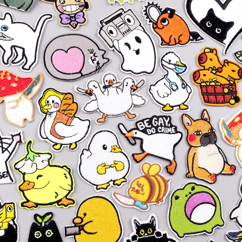 

Animal Patch Embroidered Patches For Clothing Thermoadhesive Patches On Clothes Cartoon Fusible/Patch For Clothes Stripe Sticker