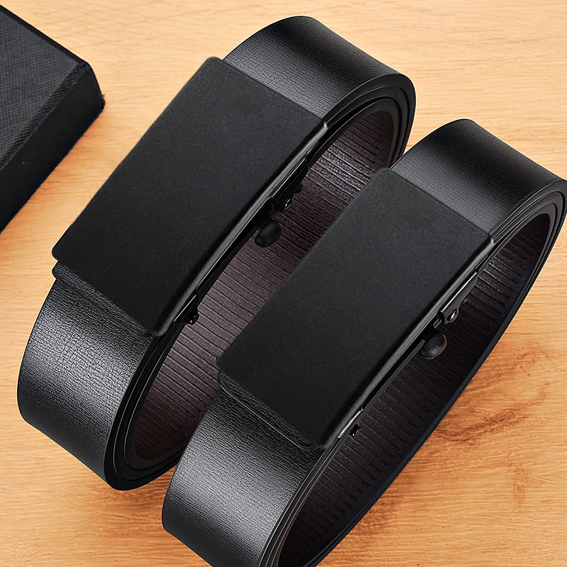 Мужской Модный Деловой Кожаный Джинсовый Ремень С Автоматической Пряжкой