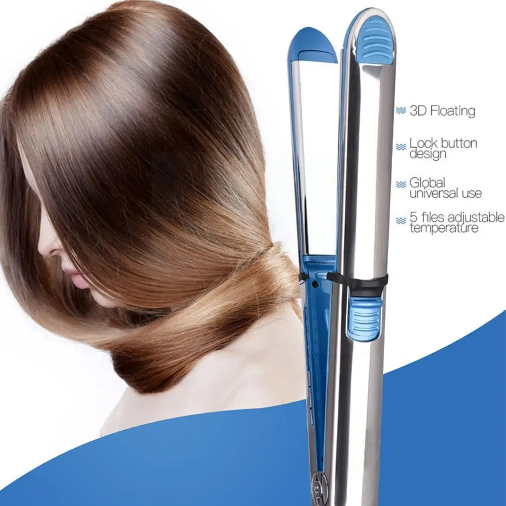 

Ceramic Hair Straightener Flat Iron Straightens & Curls Styling 2-in-1 Styler Curling Iron Hair Tool Straightening Tourmali E0t4