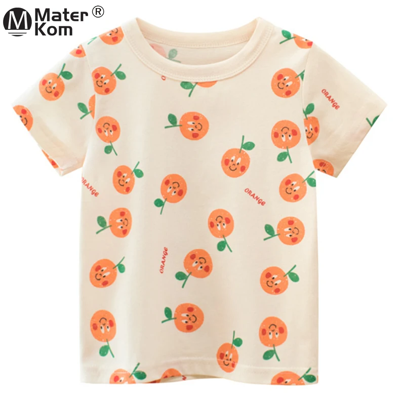 

Summer Children Fruits Printing T Shirts Casual Short-Sleeved Tops Cotton Tees Clothing for Girls Kids Clothes 2-7y camisetas