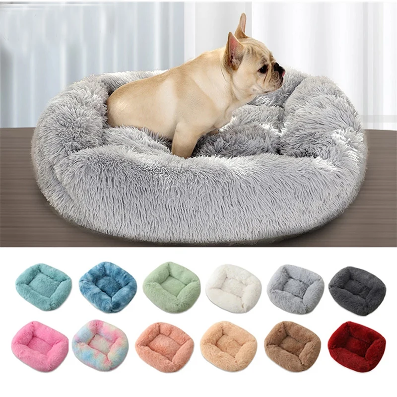 

20 Colors Square Soft Dog Bed Warm Plush Cat Mat Dog Beds for Large Dogs Puppy Bed House Nest Cushion Pet Product Accessories