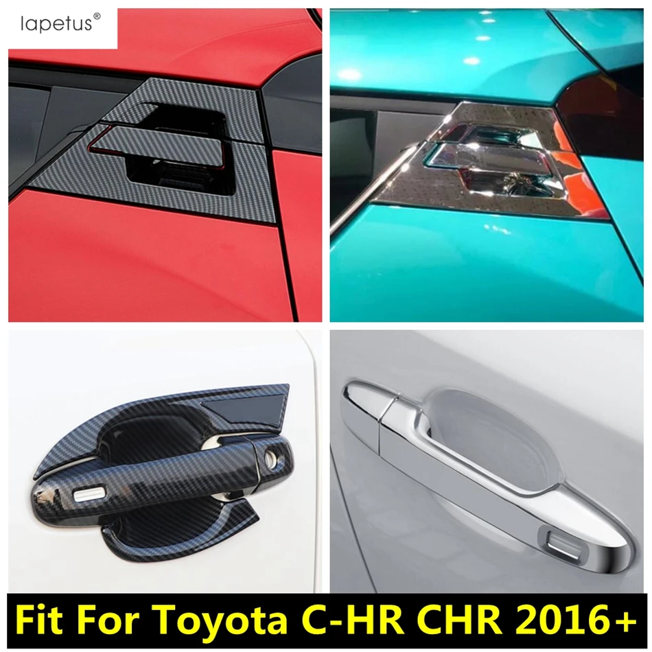 

Door Window Handle Catch Protection / Handle Bowl Cover Trim For Toyota C-HR CHR 2016-2021 ABS Chrome / Carbon Fiber Accessories
