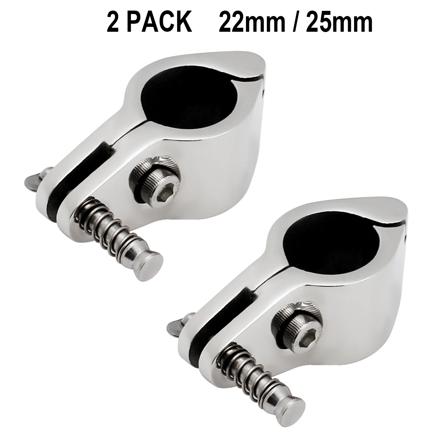 2 Pcs Boat Bimini Top Hinged Jaw Slide Fitting Marine Rail Mount Hardware 316 Stainless Steel Canopy Tube Clamp