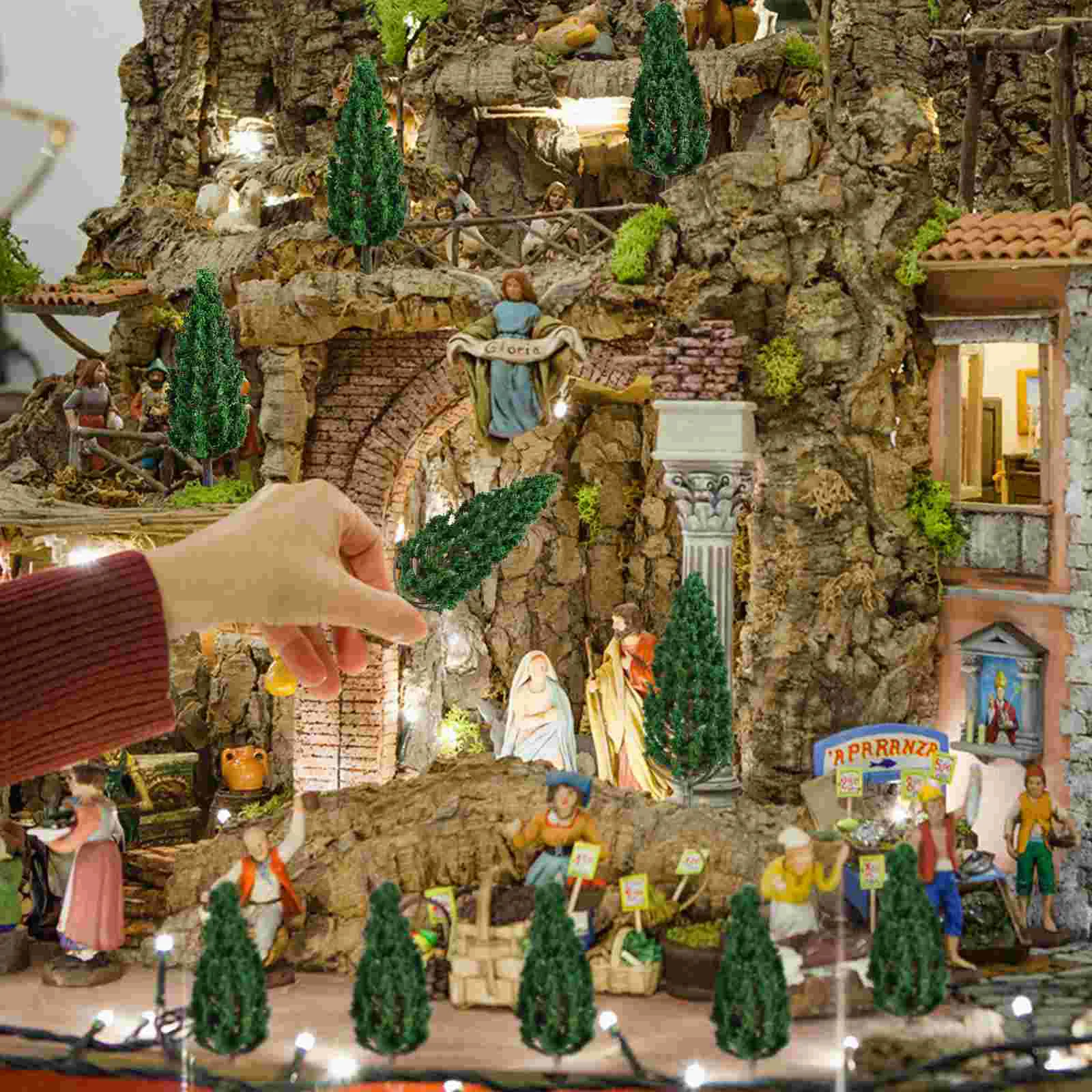 24 шт. маленькие деревья реалистичные модели искусственные мини-деревья песочный