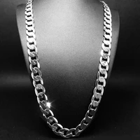 12mm thick men necklace chain heavy chunky collar 18k white gold filled classic men jewelry 60cm long clavicle choker chain gift