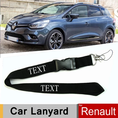 Автомобильный шнурок для ключей, держатели для ID, нашейные ремни для мобильного телефона для Renault Megane Duster Logan Clio Laguna Captur, кольцо для ключей LNGS22