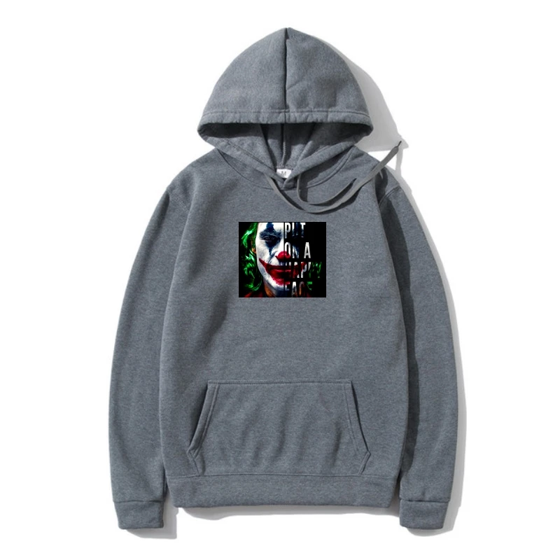 

Hoody Joker 2022 Movie Sweatshir Pu On A Happy Face Outerwear S-3Xl Men And Women Fleece Funny Hoody