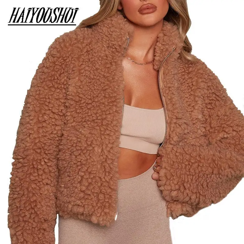 2022 Women Winter Plus Size Woman Coat Fur Teddy Jacket Warm Thick Fleece Faux Fur Coat Plush Teddy Coat