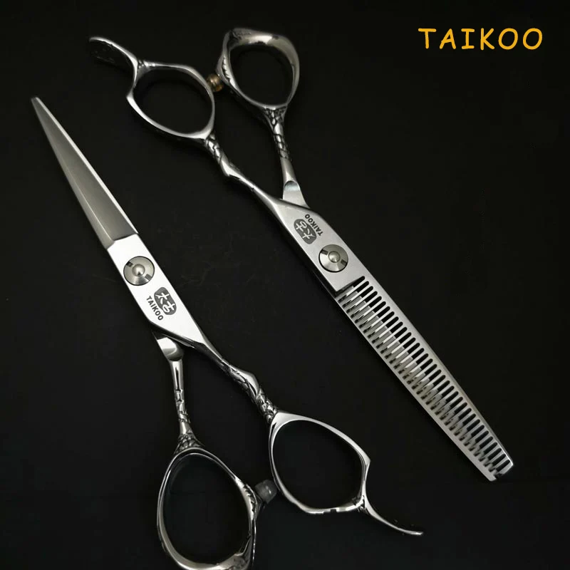 TaiKoo Free Shipping Cutting Tools Hairdresser Barber Cut Thinning  Shears Kit Gift 6.0 Inch Hair Salon Machine Scissors