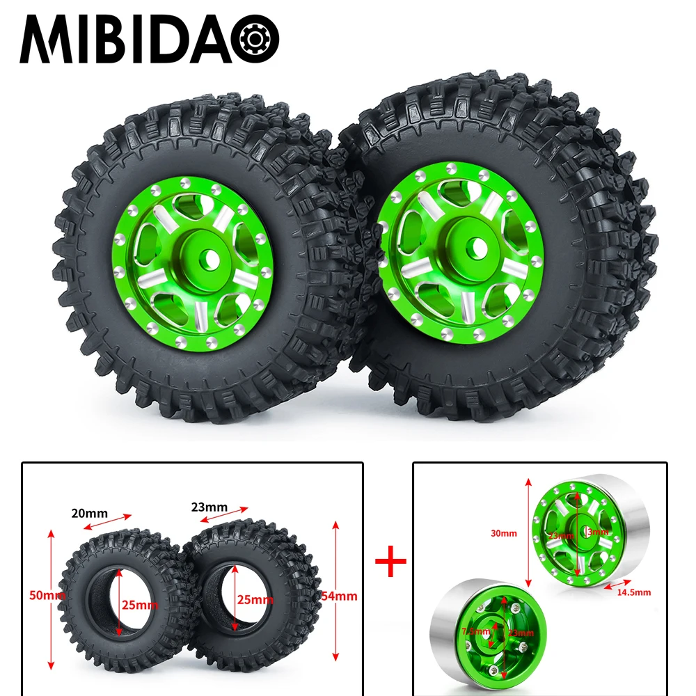 

Mibidao 4 шт. 1,0 дюймовый Радиоуправляемый автомобиль Beadlock Колесные диски из сплава металлическая Ступица колеса с шинами для осевого SCX24 1 // 24 ра...