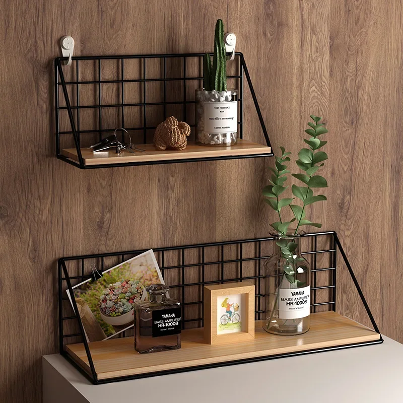 

Creative wall mounted shelves, bedroom walls, iron wall hanging baskets, storage racks, storage baskets, hanging racks