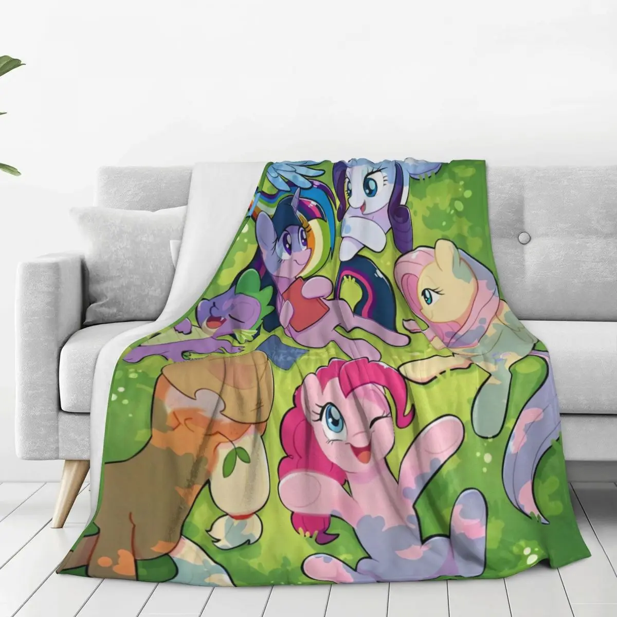 My Little Pony Cartoon Anime Blanket Warm Soft Funny Plush Throw For Bedroom Airplane Travel Flannel Bedspread Bed Cover