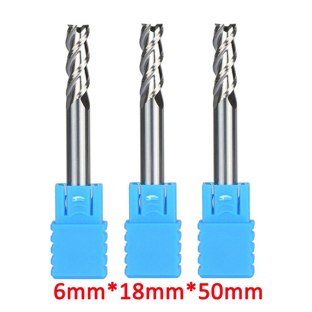 

3Pcs 6mm Carbide End Mill For Aluminum 3-Flute CNC Milling Cutter Bit HRC50 Hand Tool Accessories For Woodworking